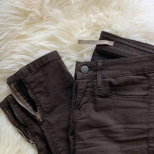 VINCE Zip Leg Skinny Dark Olive/Brown - Size 25